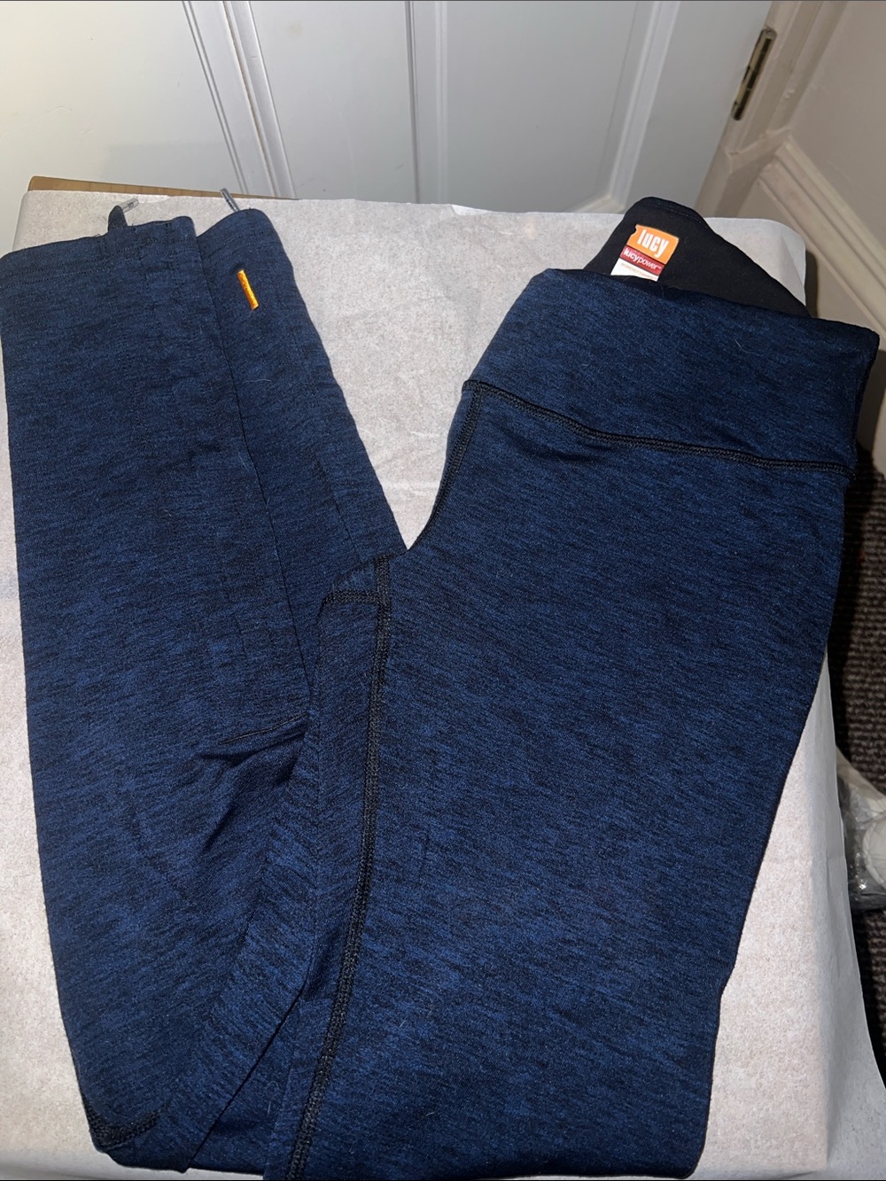 Lucy Dark Navy Blue Heathered Leggings